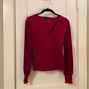 Adorable cropped velvet/velour sweater, perfect for holiday parties! NWT